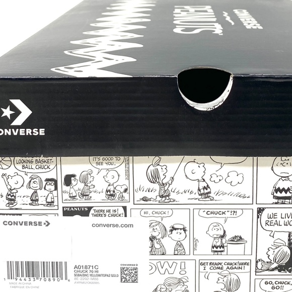 Converse x Peanuts Chuck 70 High Top Yellow Women’s Canvas Size Sneakers A01871C - Picture 9 of 10